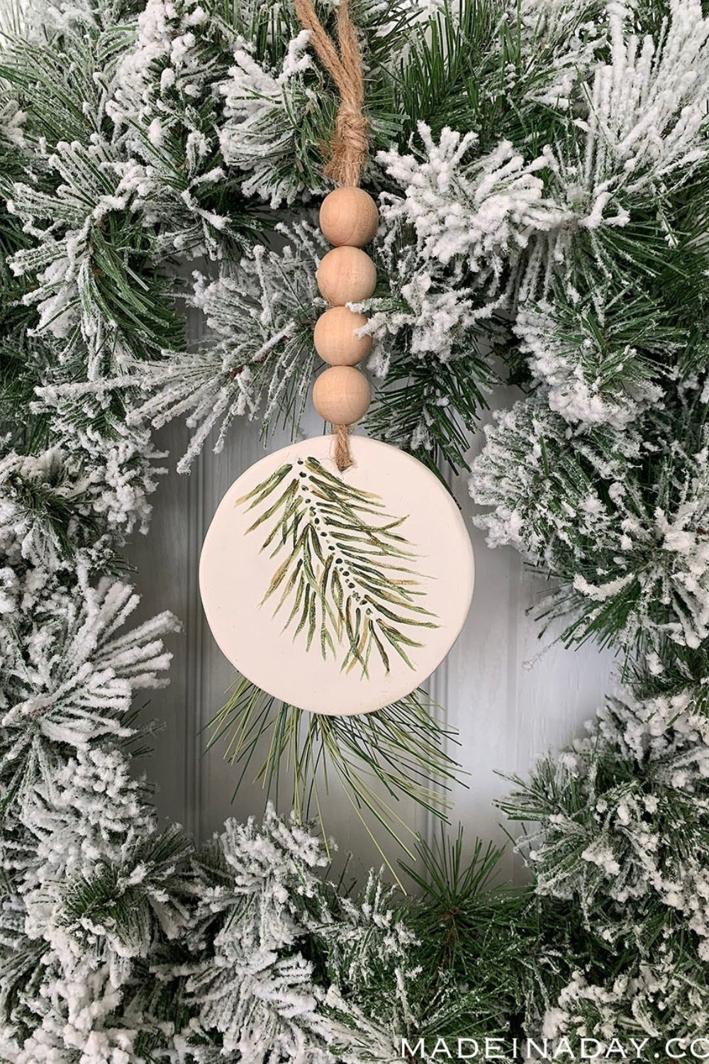 Simple Evergreen Sprig Polymer Clay Ornament  Made In A Day