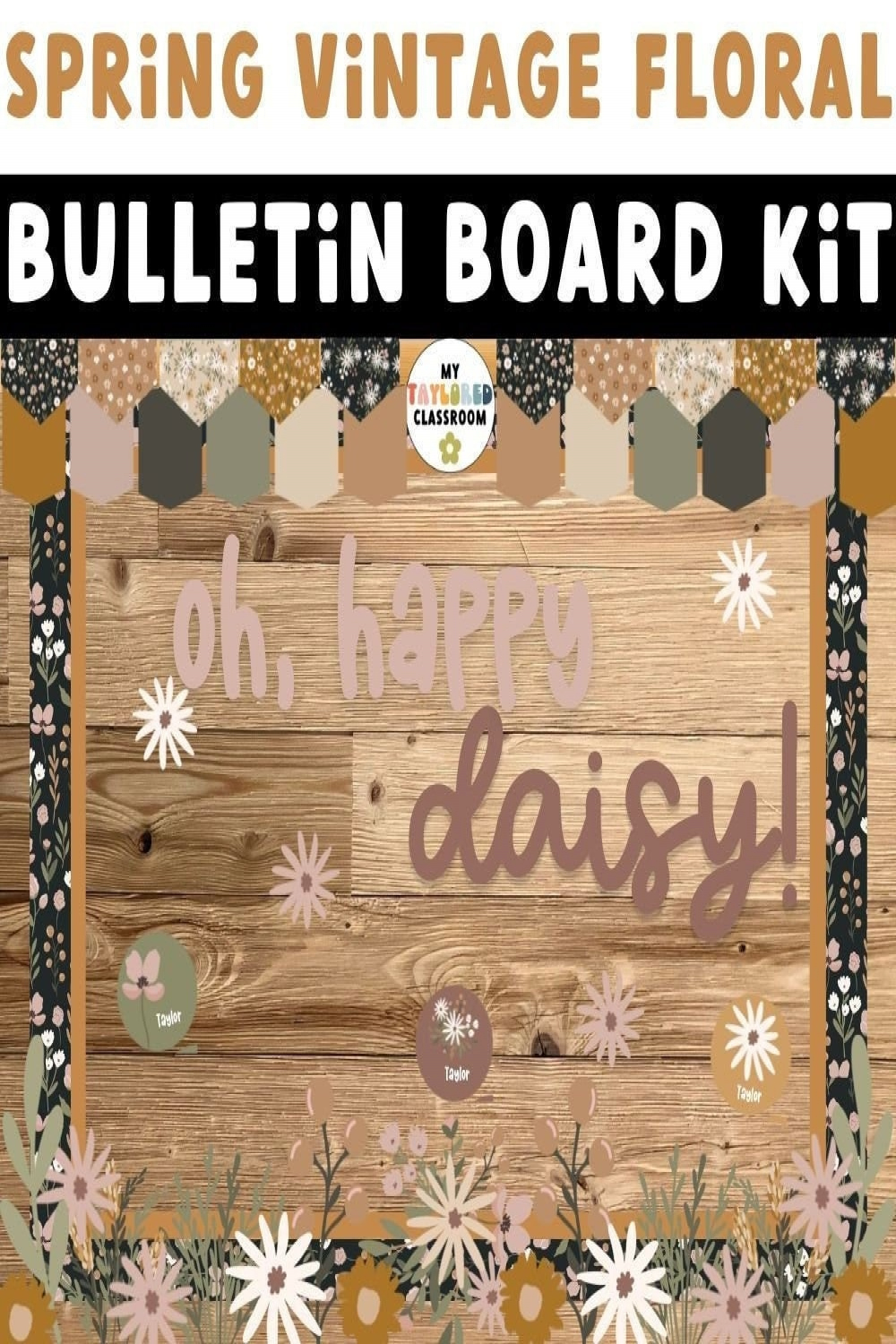 Spring Vintage Floral Bulletin Board Kit Spring Bulletin - Etsy