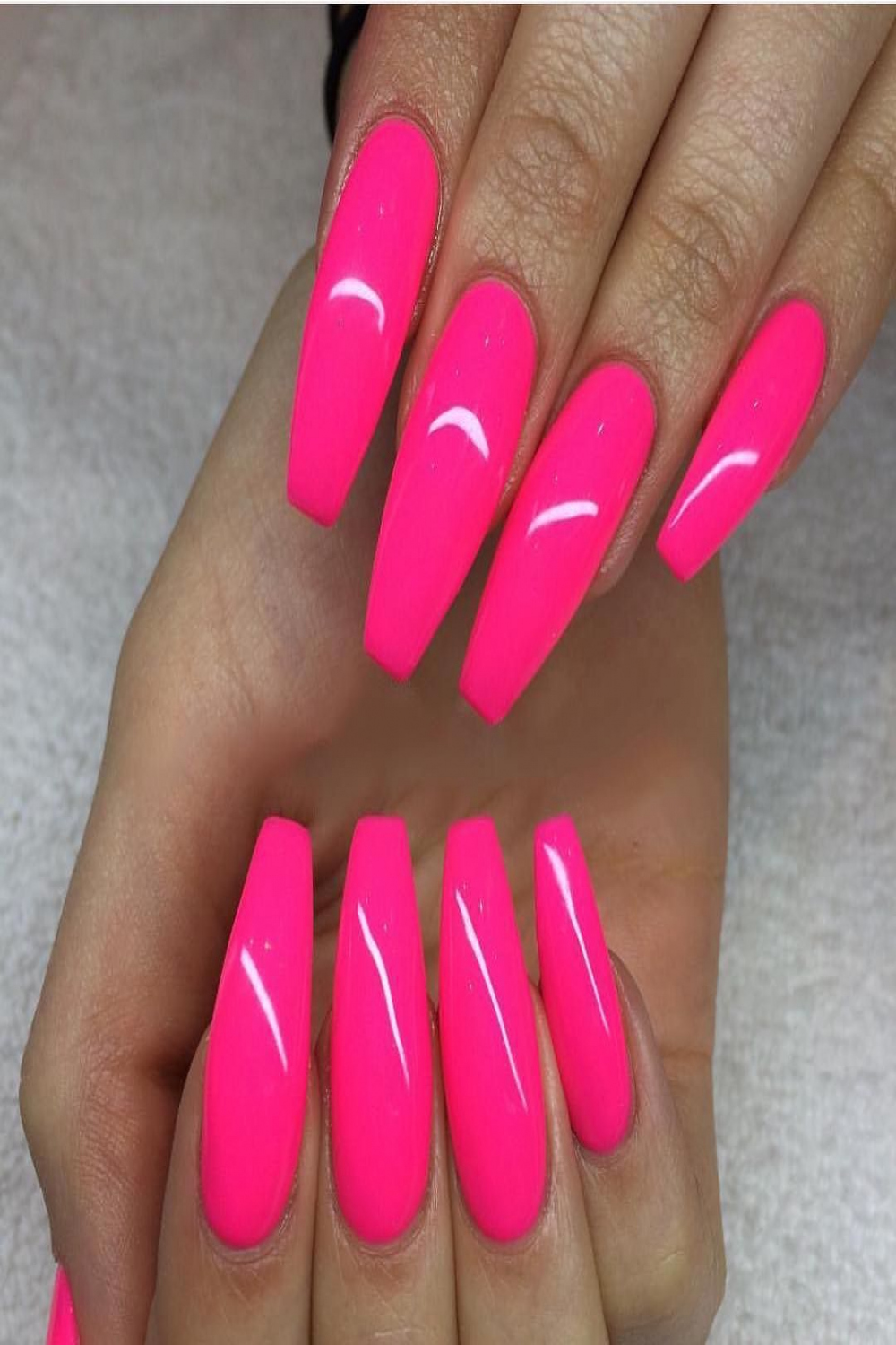 T H E N A I L B A R on Instagram: “Hot pink ballerina nails