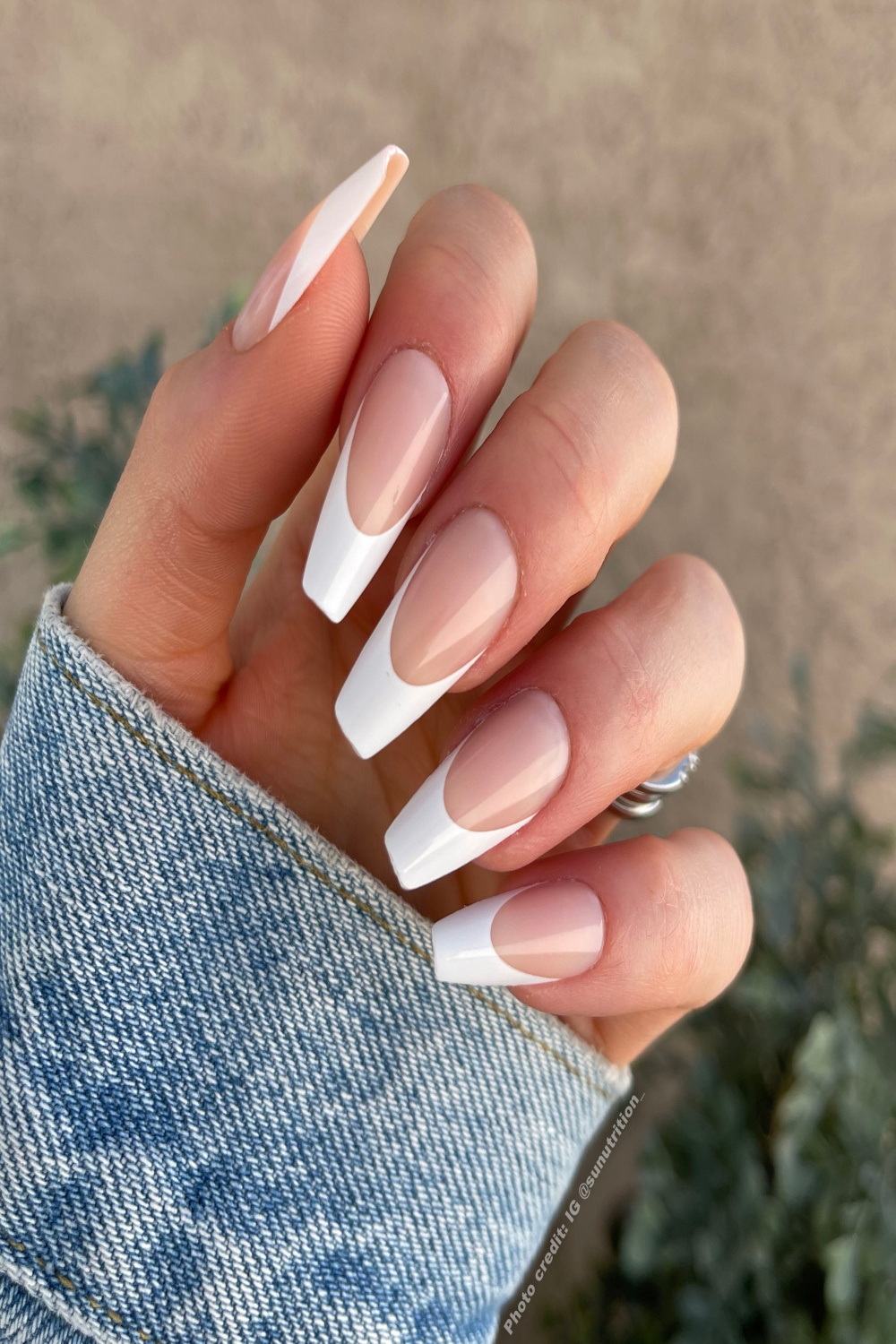 Timeless Medium Coffin French Tip Nails  The Nailest