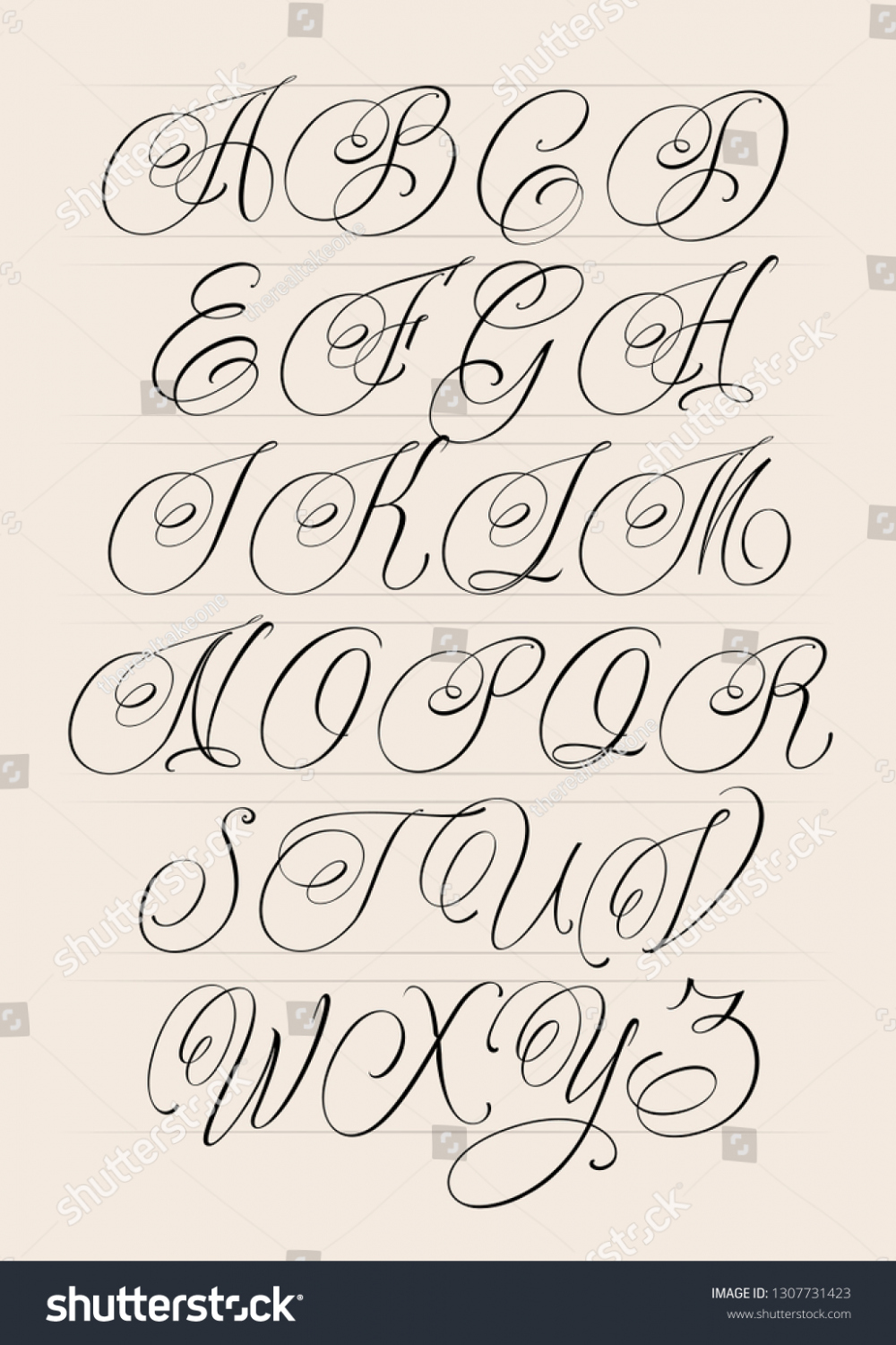 Updated Handwritten Chicano Script Font Hand Stock Vector (Royalty