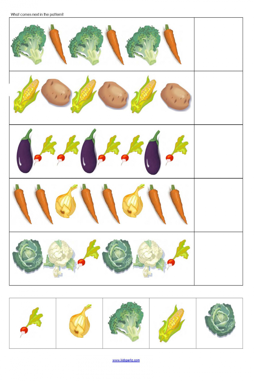 Vegetables theme activities and printables for Preschool and