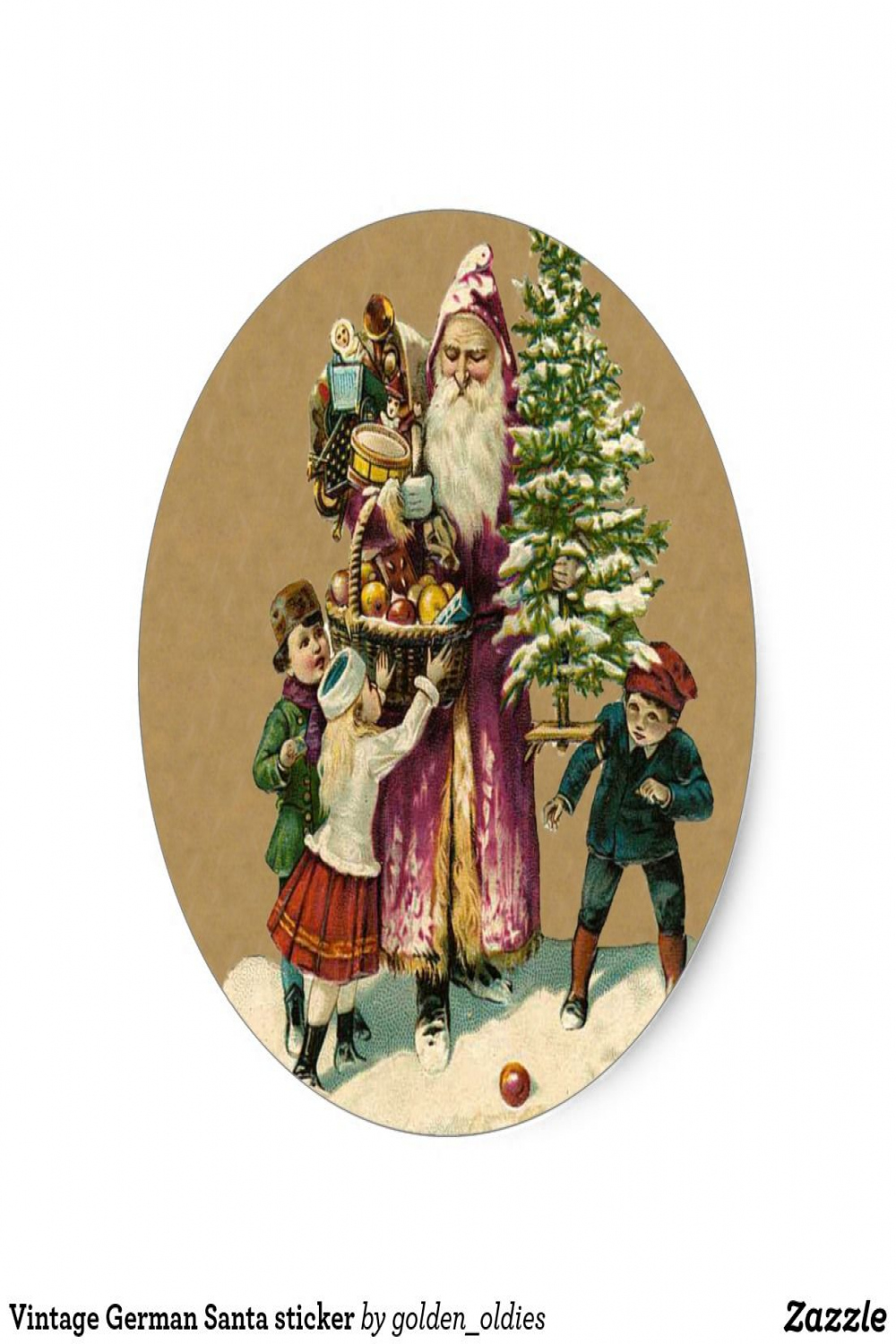 Vintage German Santa sticker  Zazzle  Antique christmas, Vintage