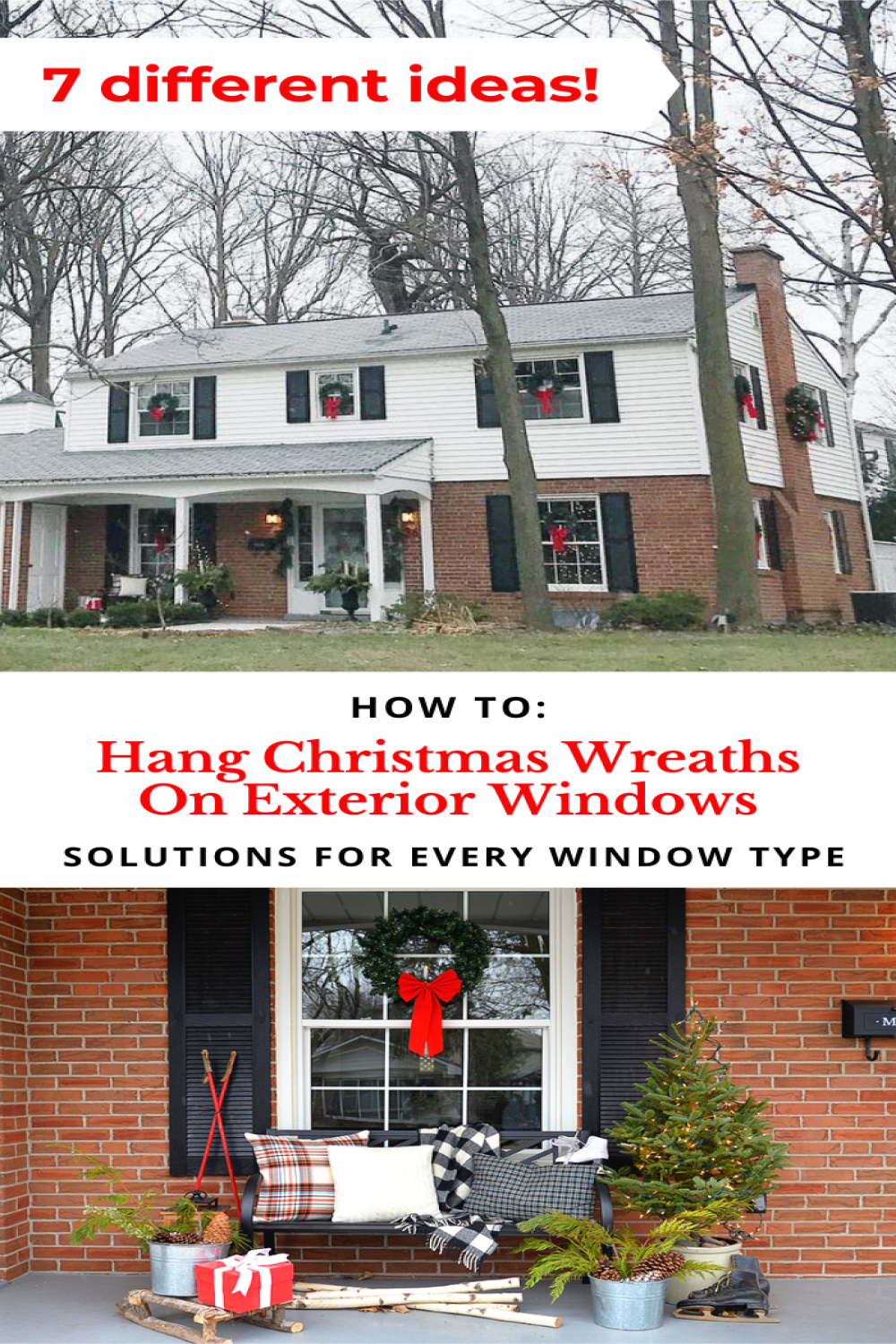 Ways To Hang Wreaths On Windows - Rambling Renovators