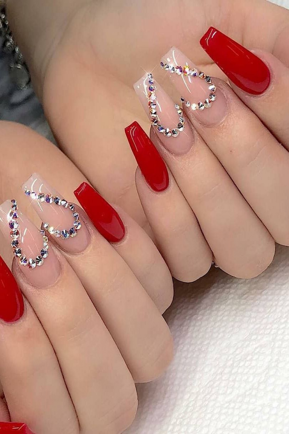 white acrylic nails - color nails - #color street nails - #red