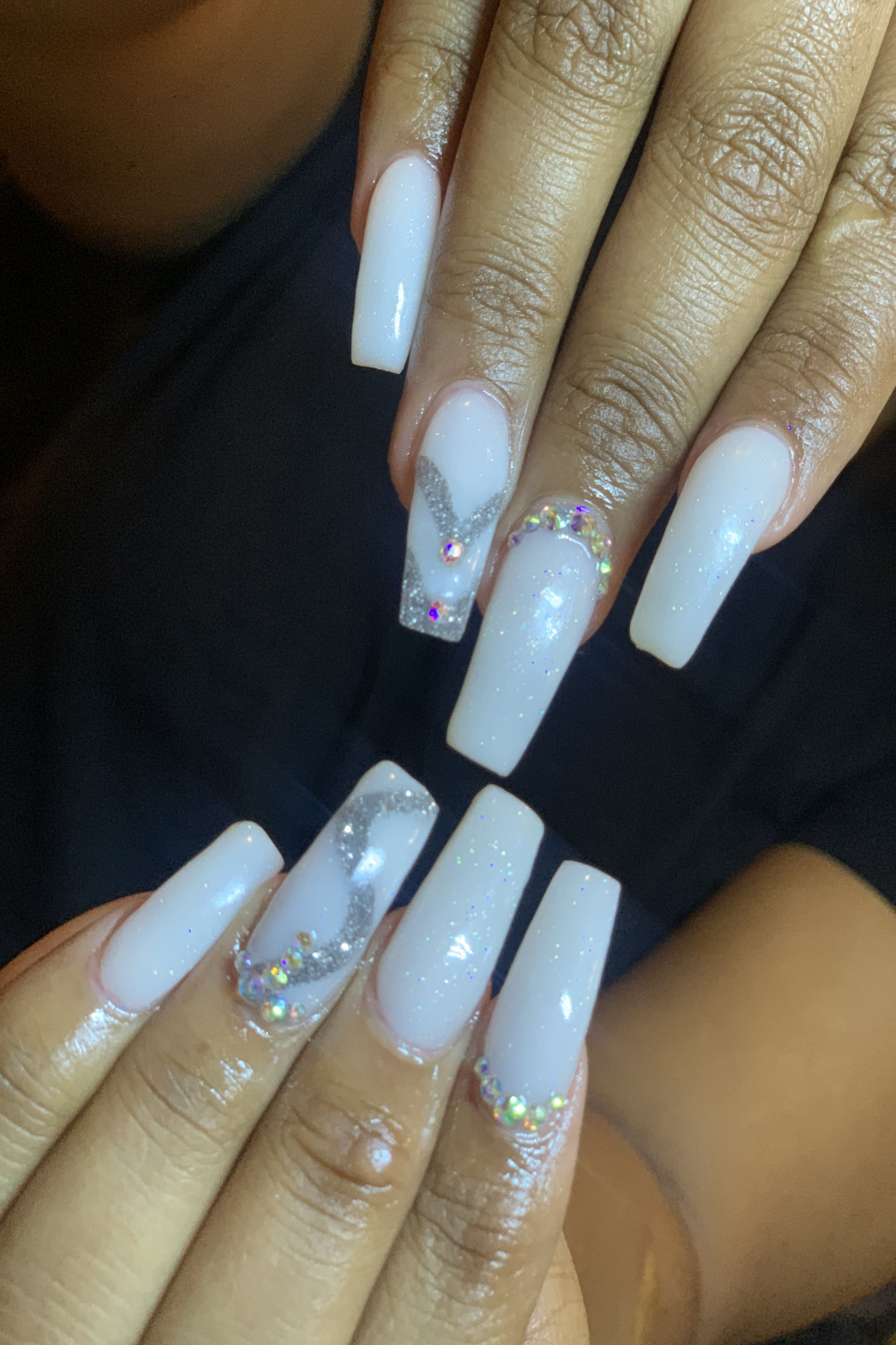 White Acrylic Nails  White acrylic nails, Birthday nails, Nails