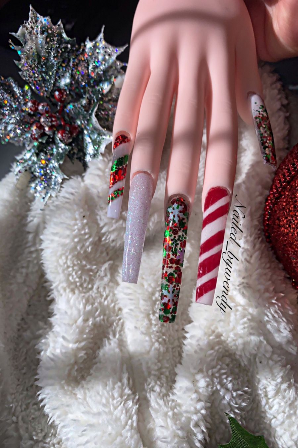 XL Christmas nails  Christmas nails, Nails, Christmas