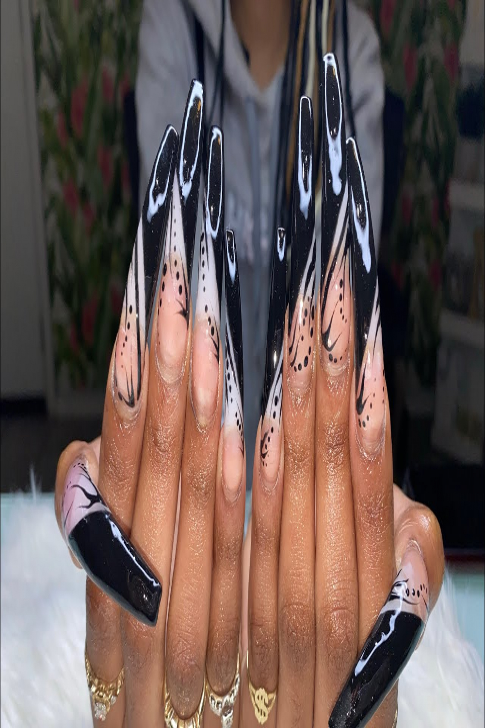 XX-Long Nails Color Change  s Nails  Curve Acrylic Nails