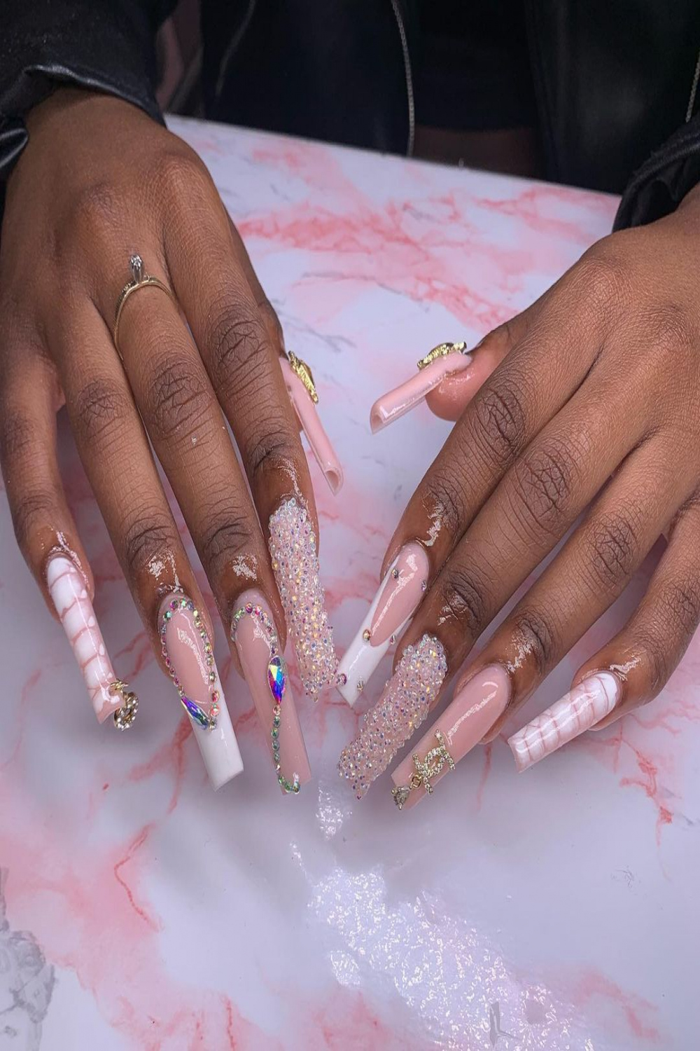 Artistic Acrylic Nail Designs on Black Women - Coils and Glory