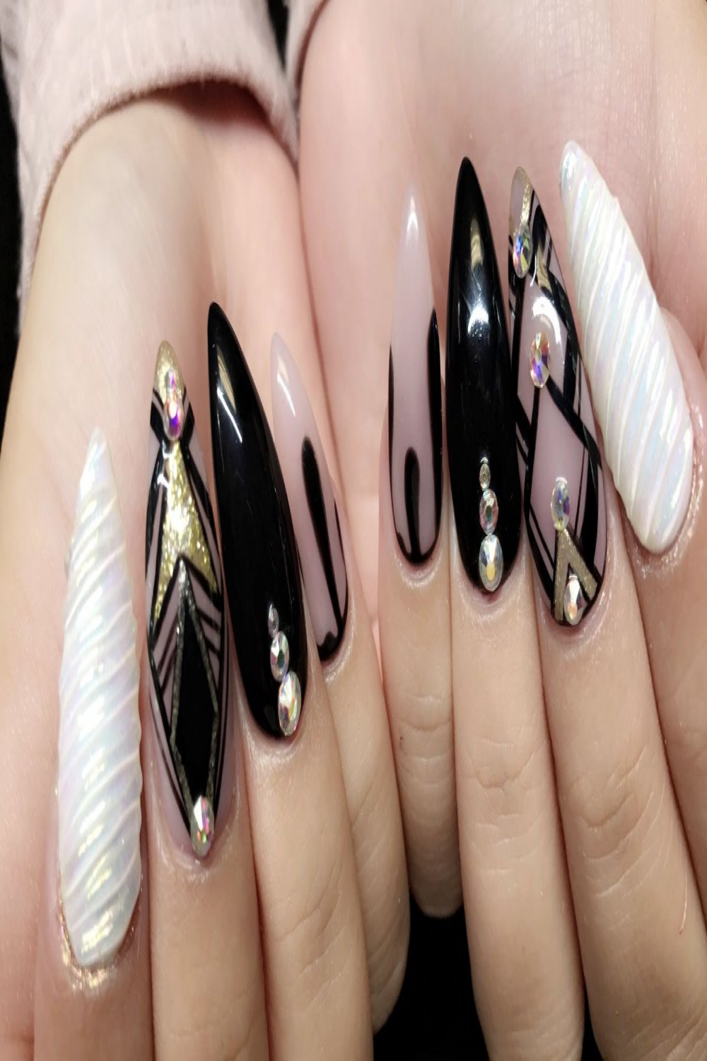 Birthday #Nails #Stiletto #Unicorn #Black #Drips #Halloween