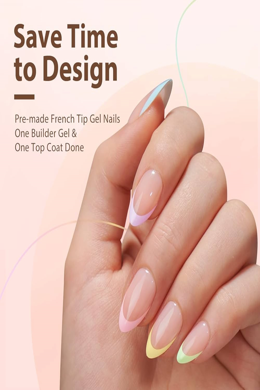 BTArtboxnails Press on Nails Almond,  Colors 10pcs French Tip Press on  Nails, Ultra Fit French Tip Short Gel Nail Tips 1 Sizes, No Need to File