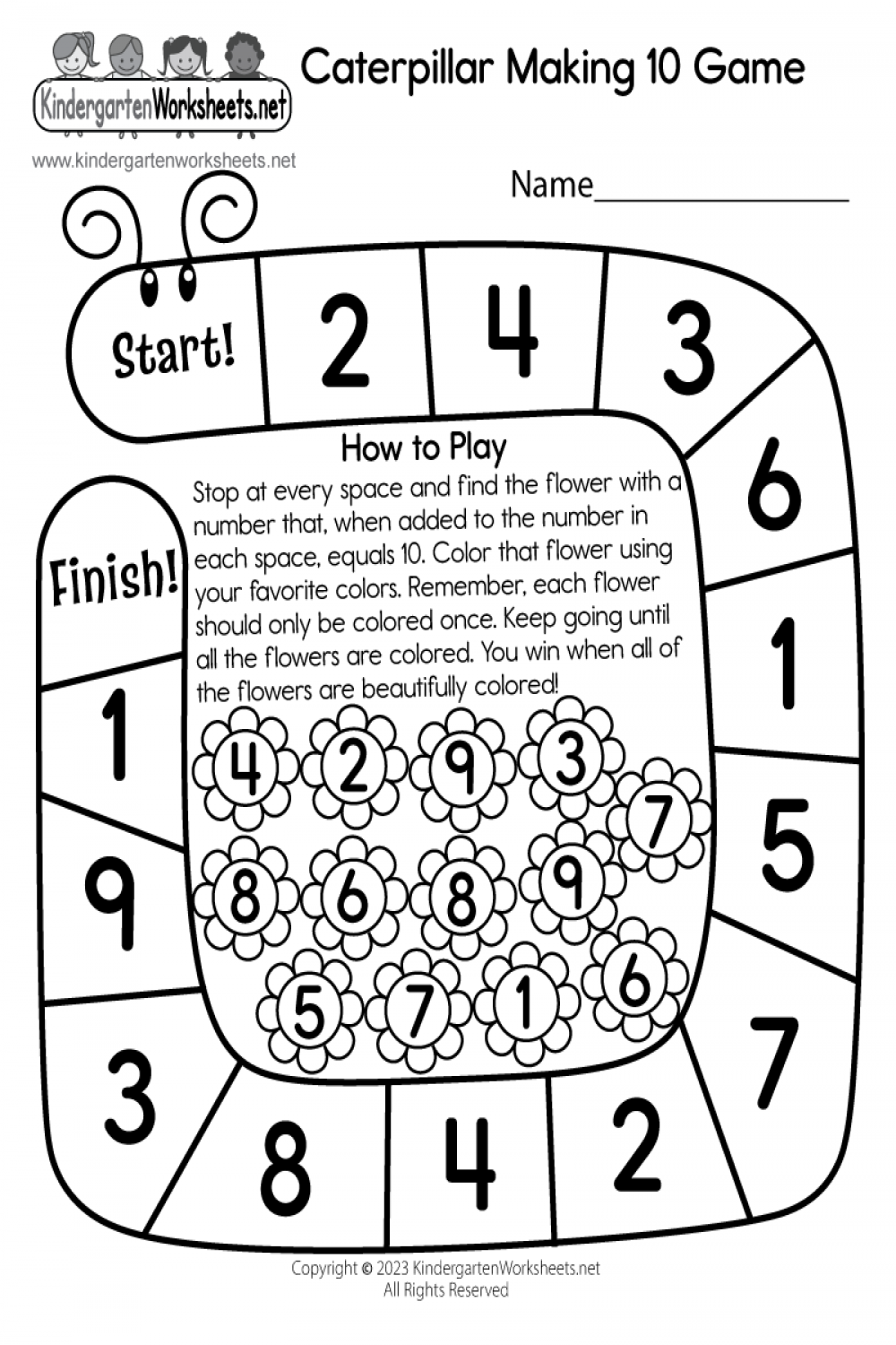 Caterpillar Making  Game Worksheet - Free Printable, Digital, & PDF