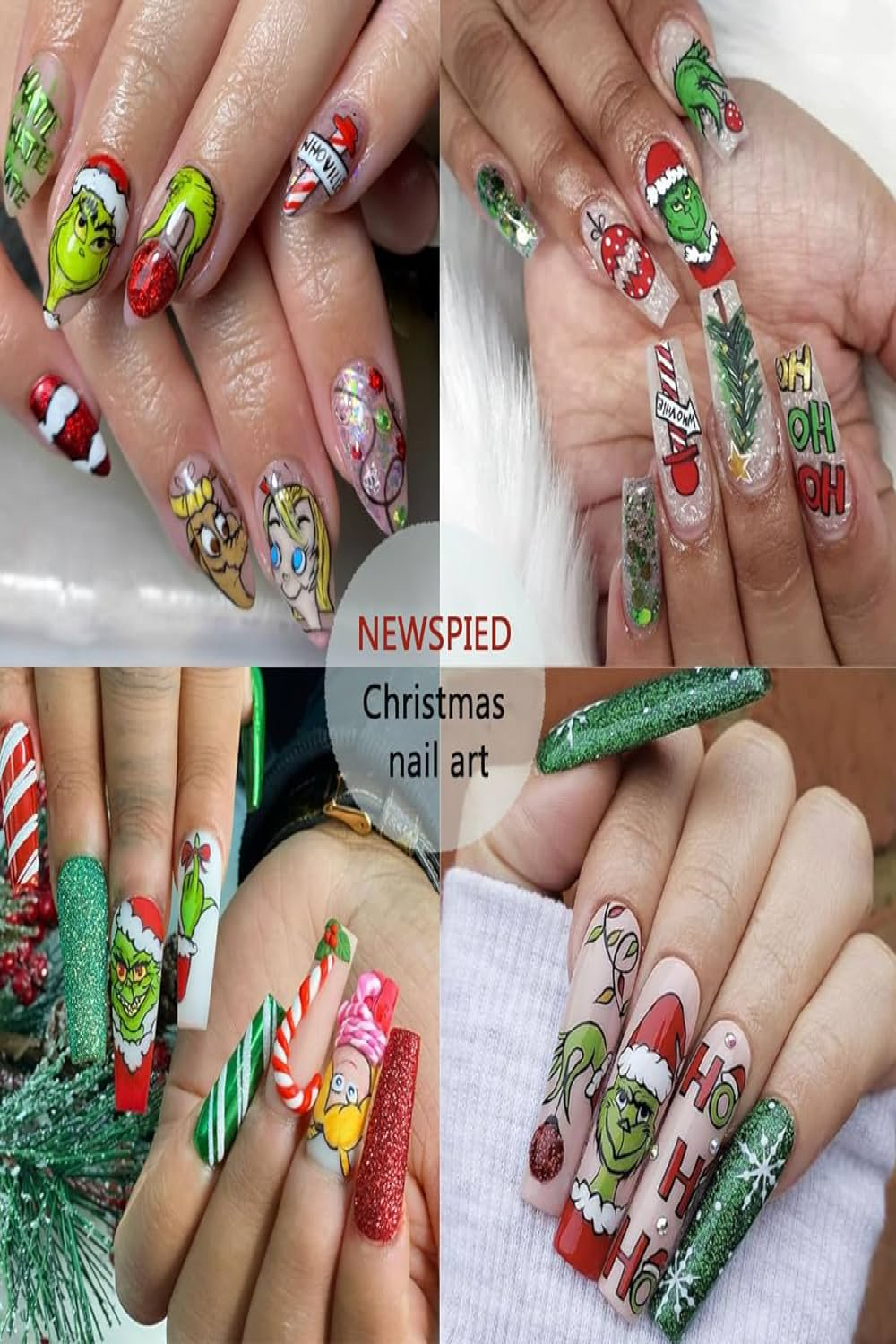 Christmas Nail Art Stickers D Christmas Nail Decals Self-Adhesive Cartoon  Xmas Tree Santa Claus Design Cute Nail Stickers Winter Nail Supplies for