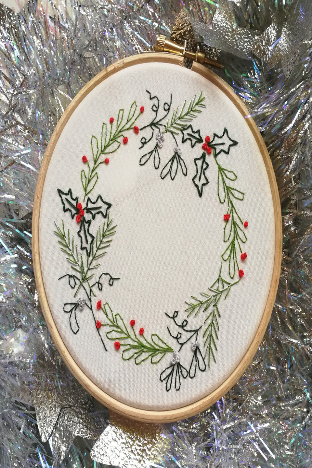 Christmas Wreath Embroidery Kit – Delicious Monster Tea