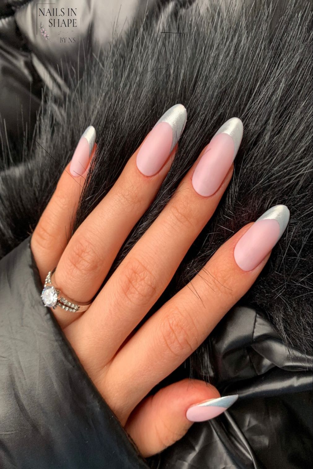 Chrome french tips nails in   Nails, French tip nails, Chrome