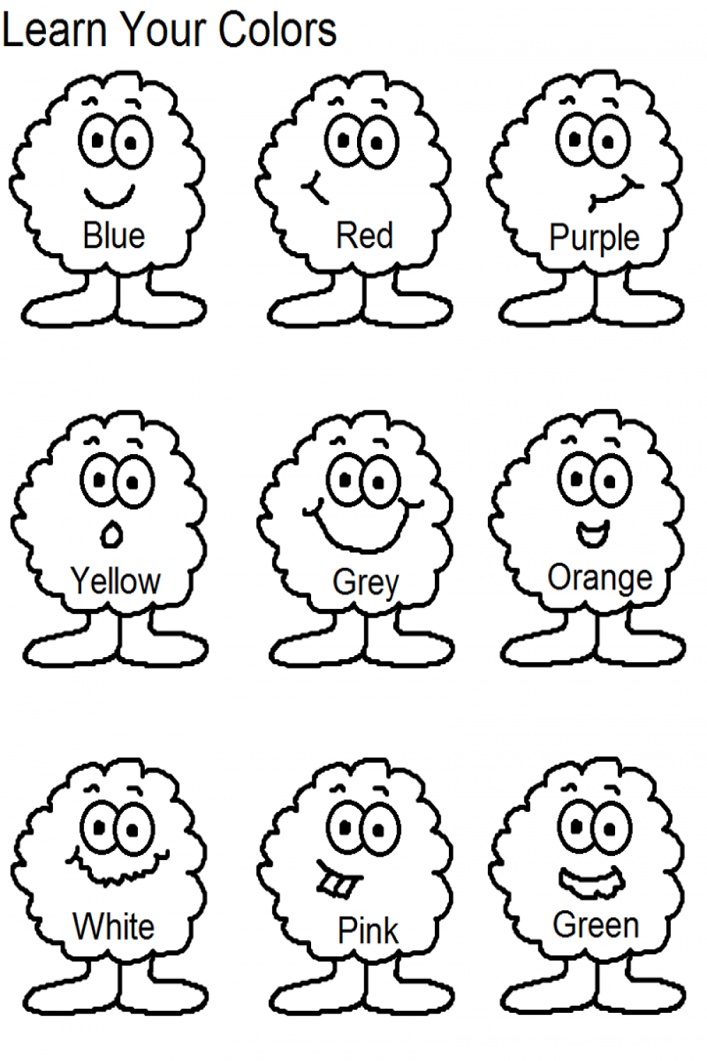 Color Template Pages to Print  Preschool colors, Preschool