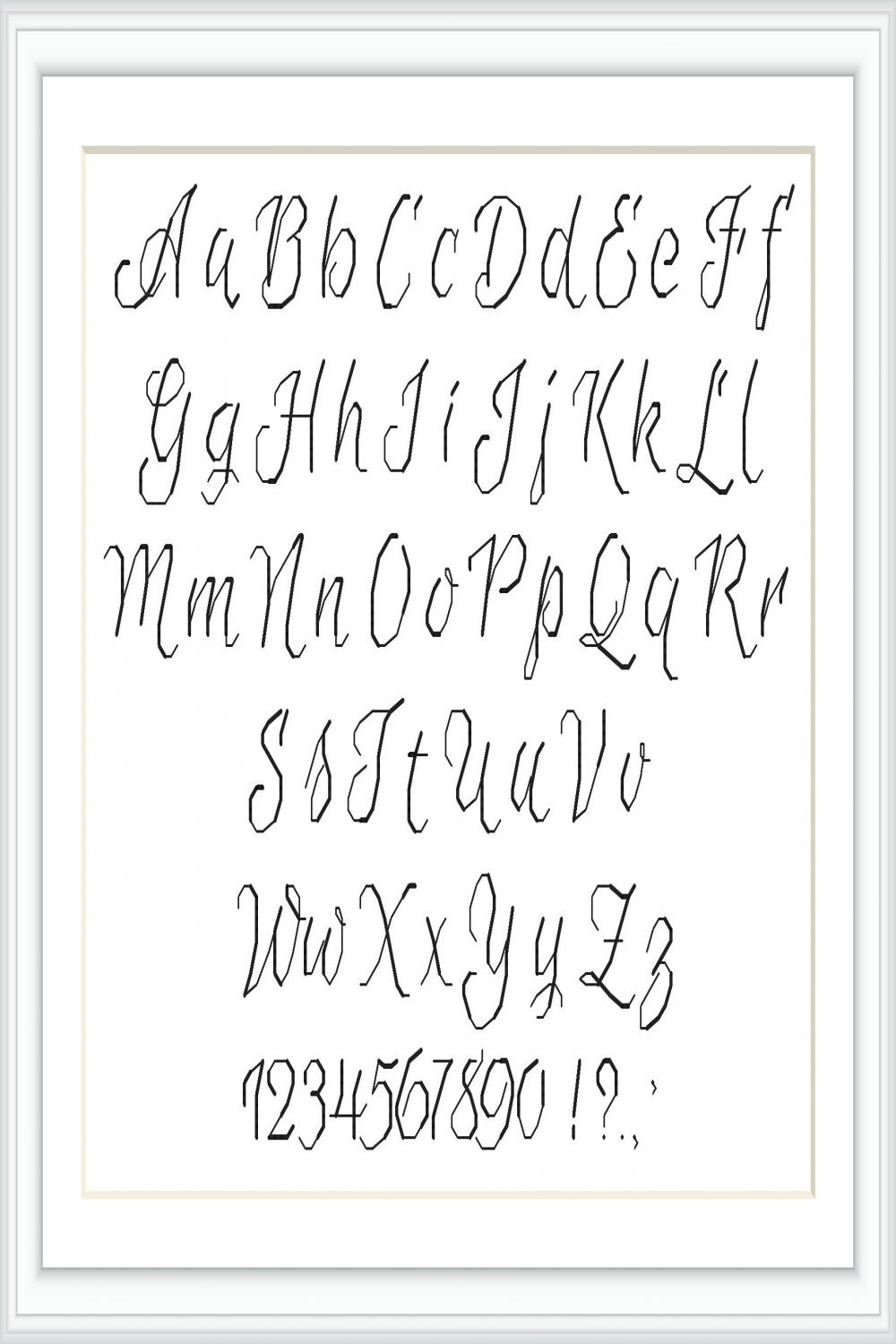 Cross Stitch Cursive Font Pattern Backstitch Alphabet Cross - Etsy