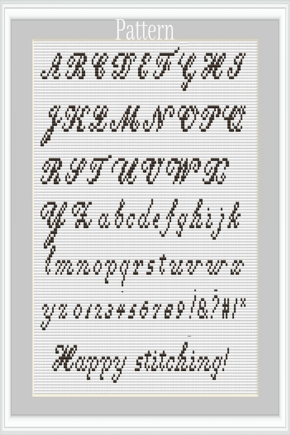 Cursive Font Cross Stitch Pattern Cross Stitch Letters Cross - Etsy