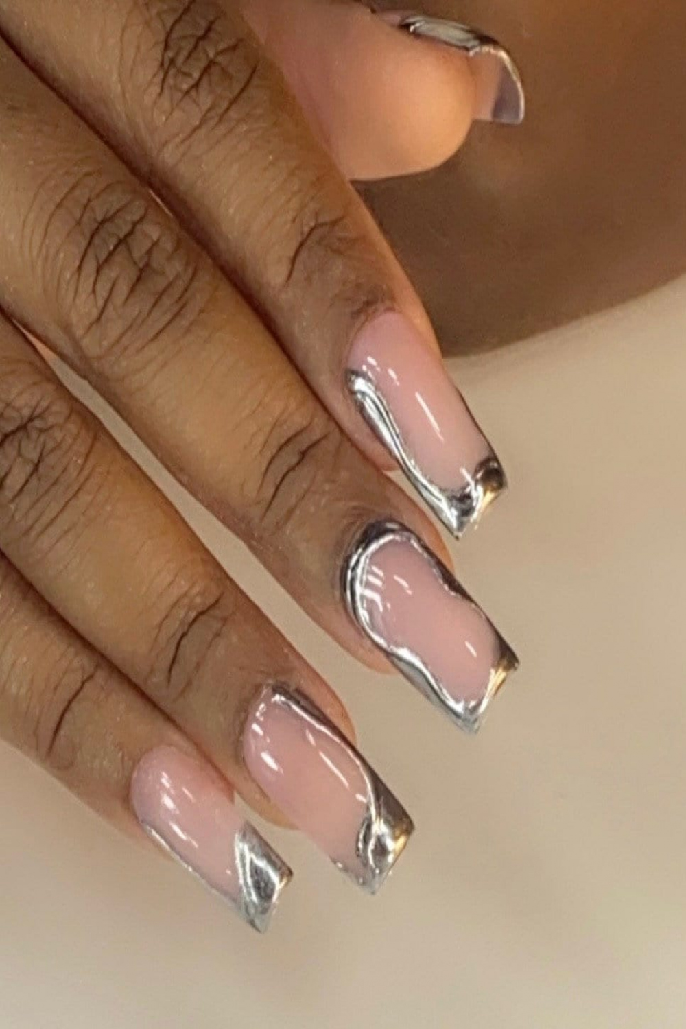 D Abstract Chrome Press on Nails YK Chrome Nails 000s - Etsy