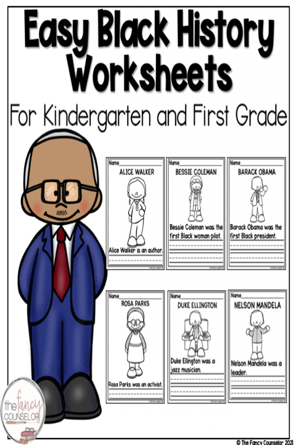 EASY Black History Learning Pages Kindergarten First Grade Handwriting