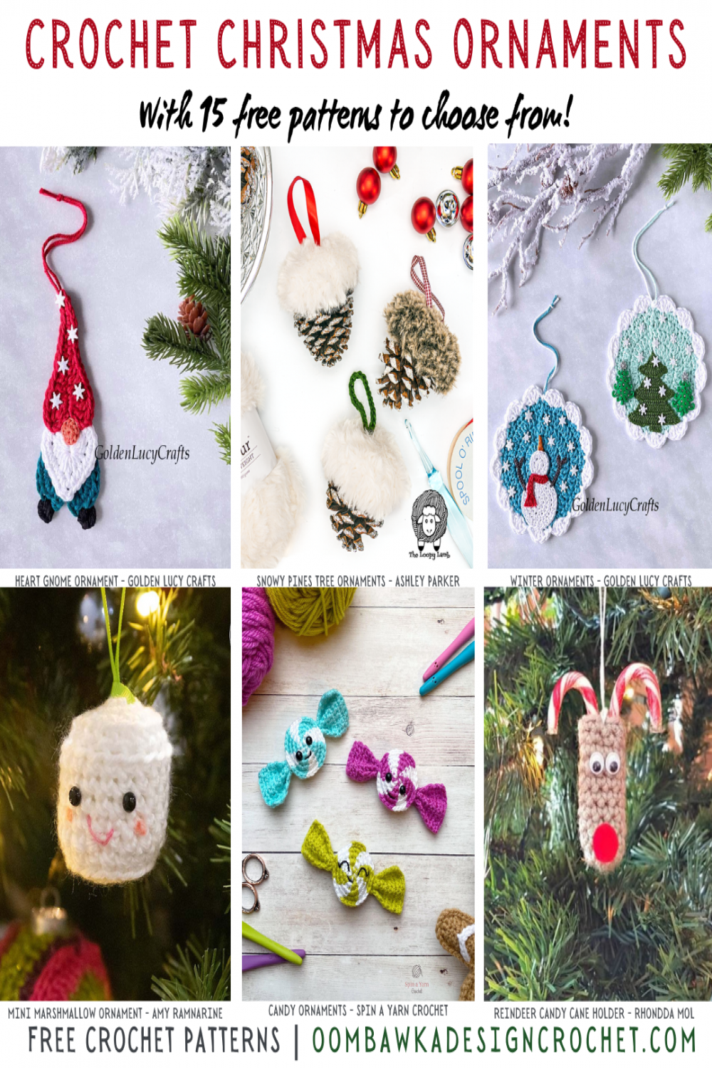 Easy Crochet Christmas Ornaments • Oombawka Design Crochet