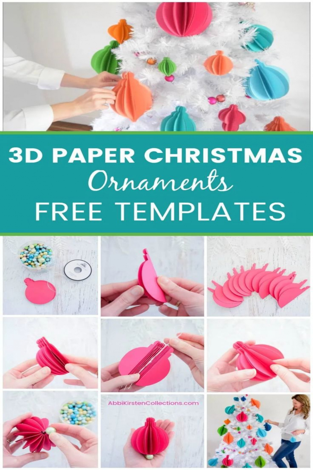 Easy D Paper Christmas Ornaments  Abbi Kirsten Collections