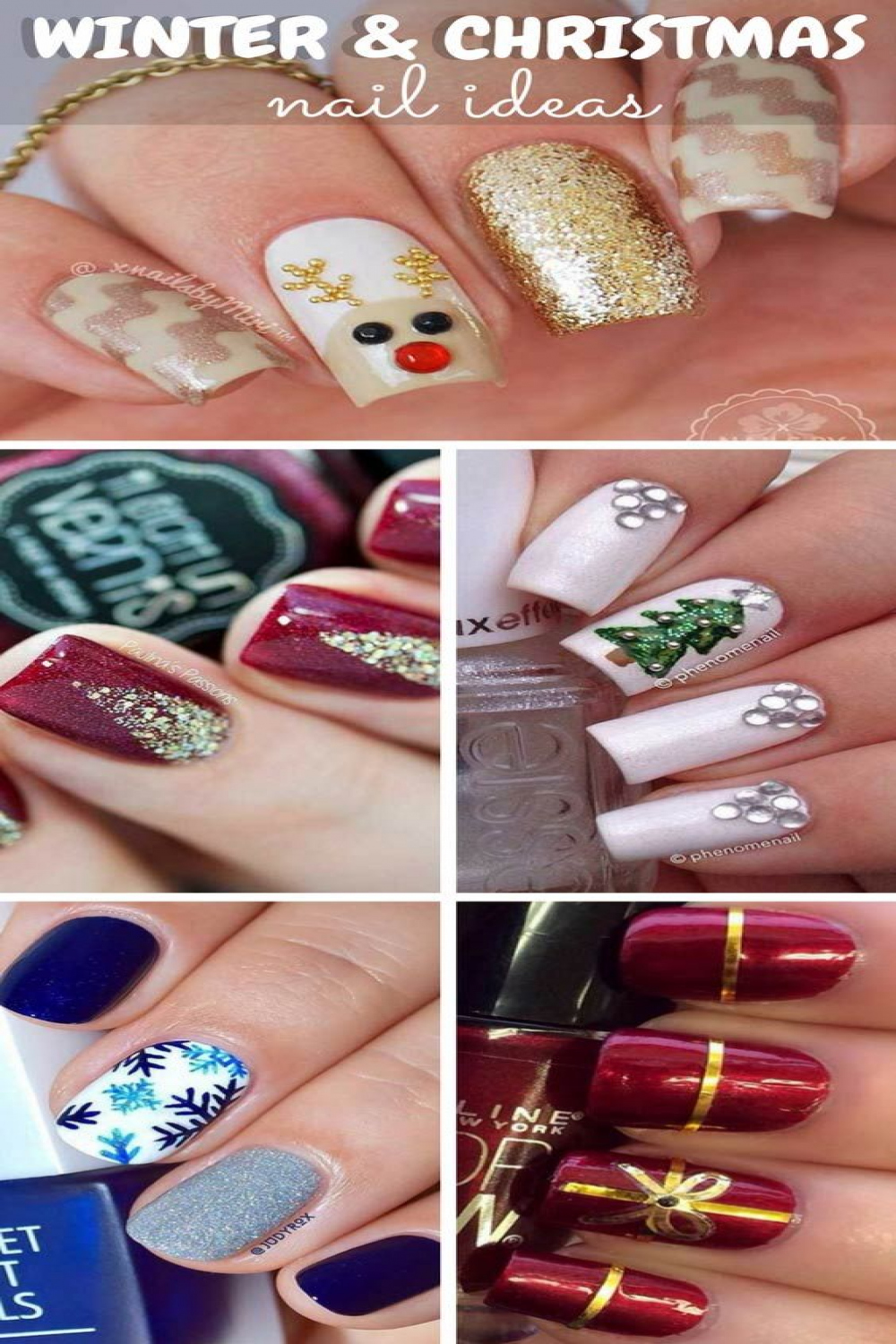 Easy Winter and Christmas Nail Ideas - StayGlam  Xmas nails