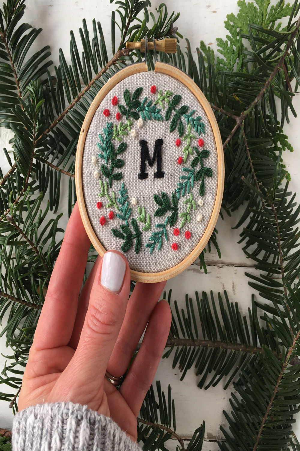 Embroidery kit Christmas ornament monogram letter ornament - Etsy