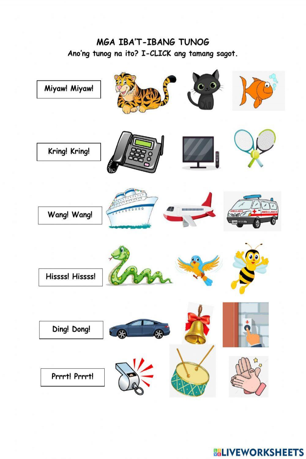 Filipino-Kinder worksheet  Live Worksheets