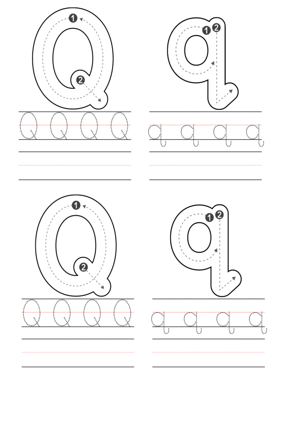 Free Kindergarten Letter Q Worksheets Printable PDF