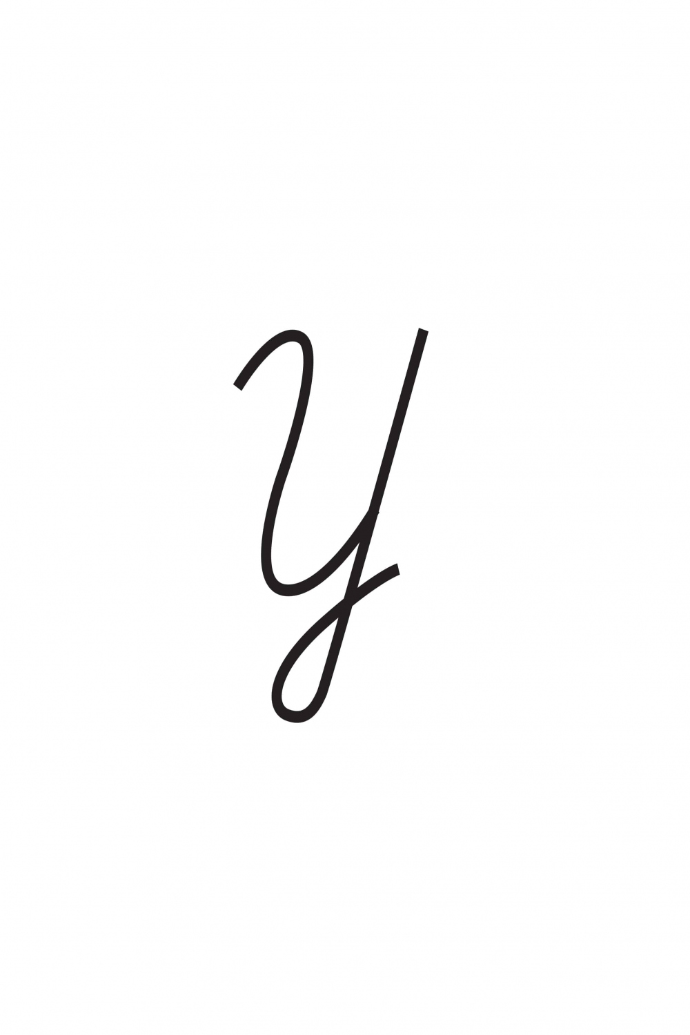 Free Printable Cursive Letters - Capital Cursive Y - Freebie