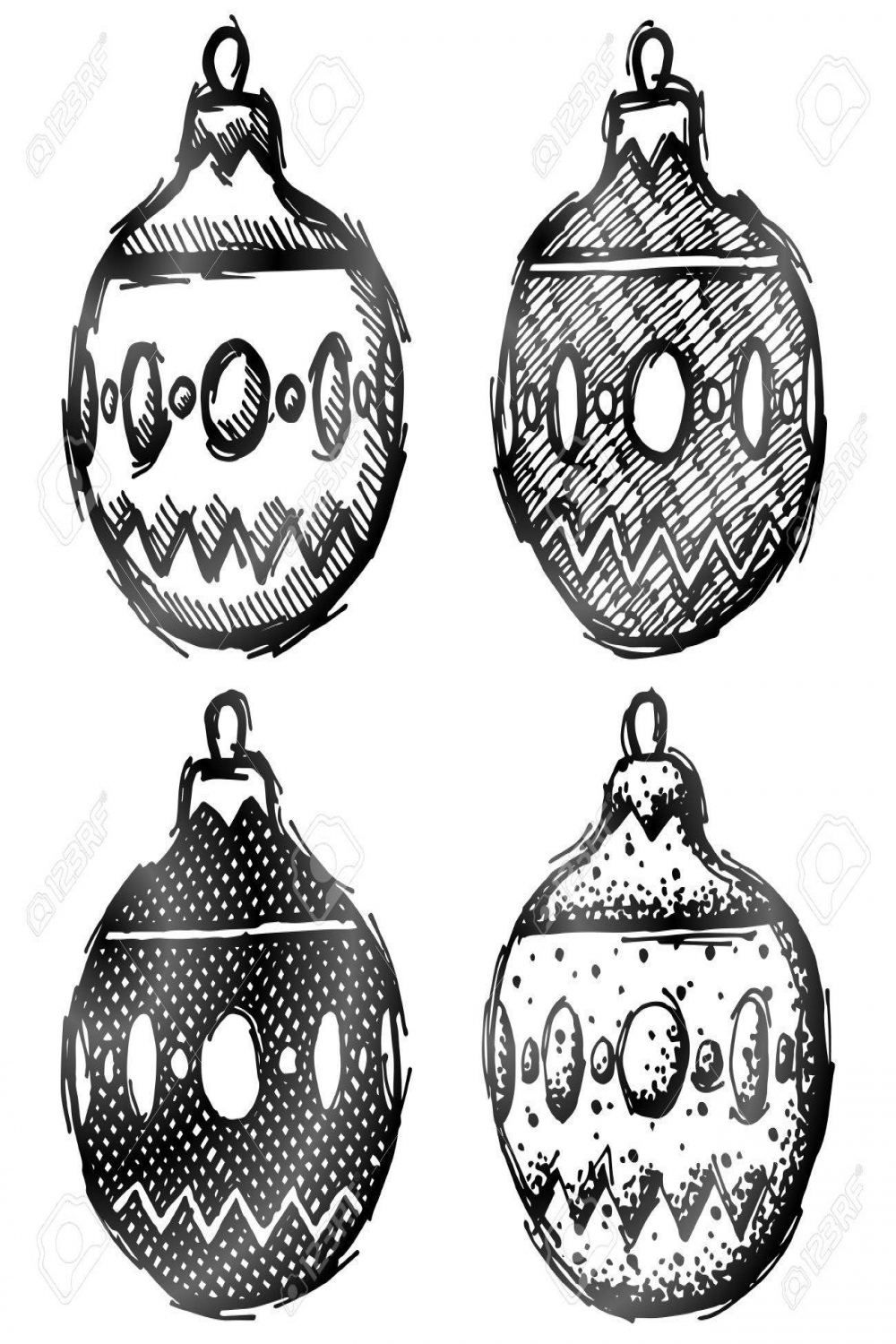 Hand Drawn Bauble Holiday Decoration