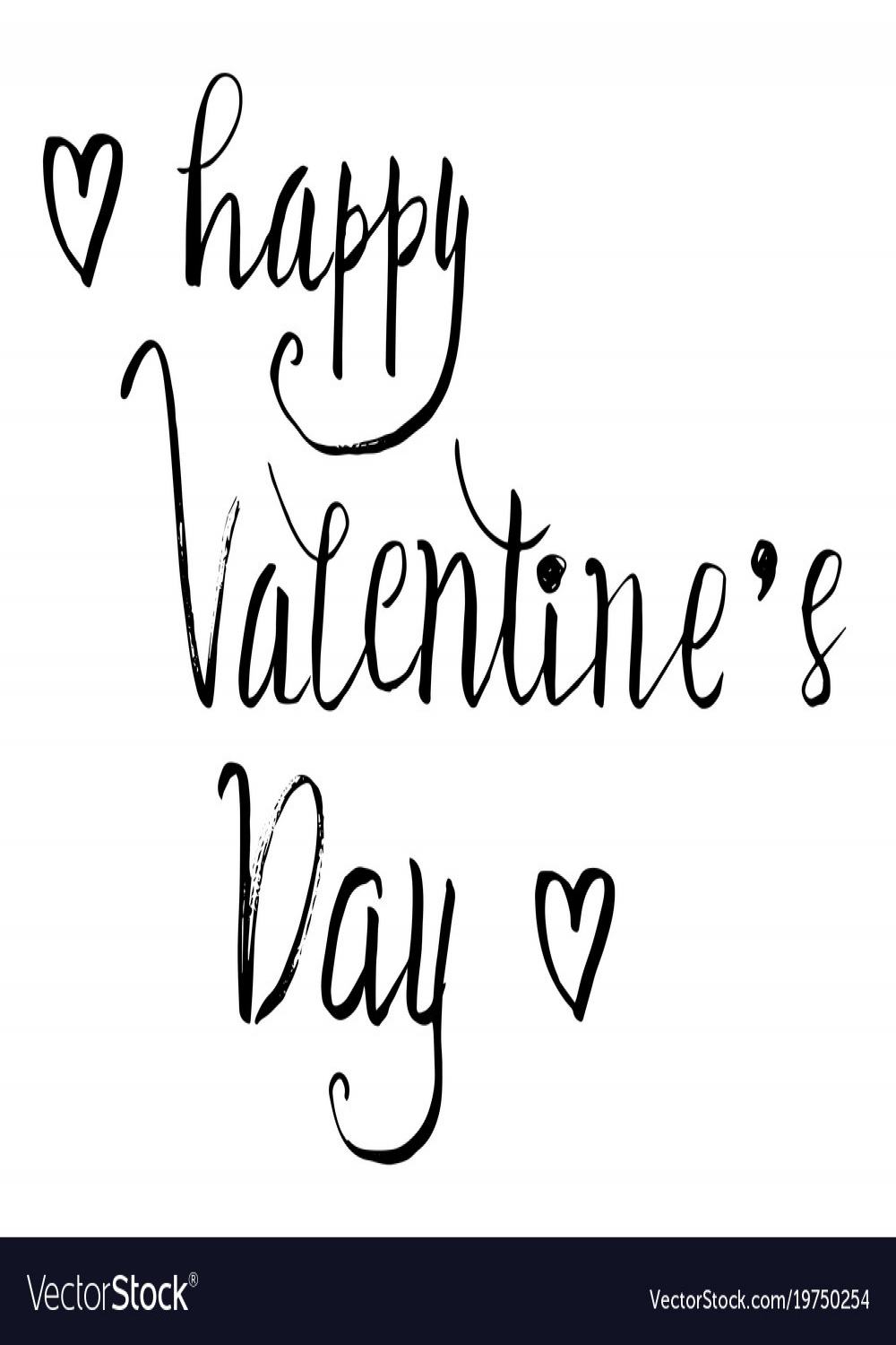 Happy valentines day handwritten lettering Vector Image