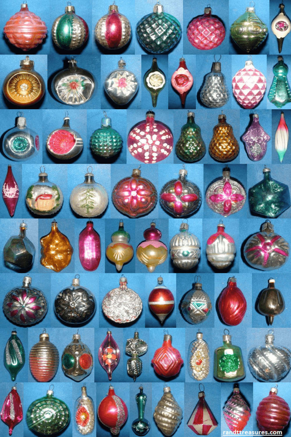 Holiday tree glass ornaments from the -s