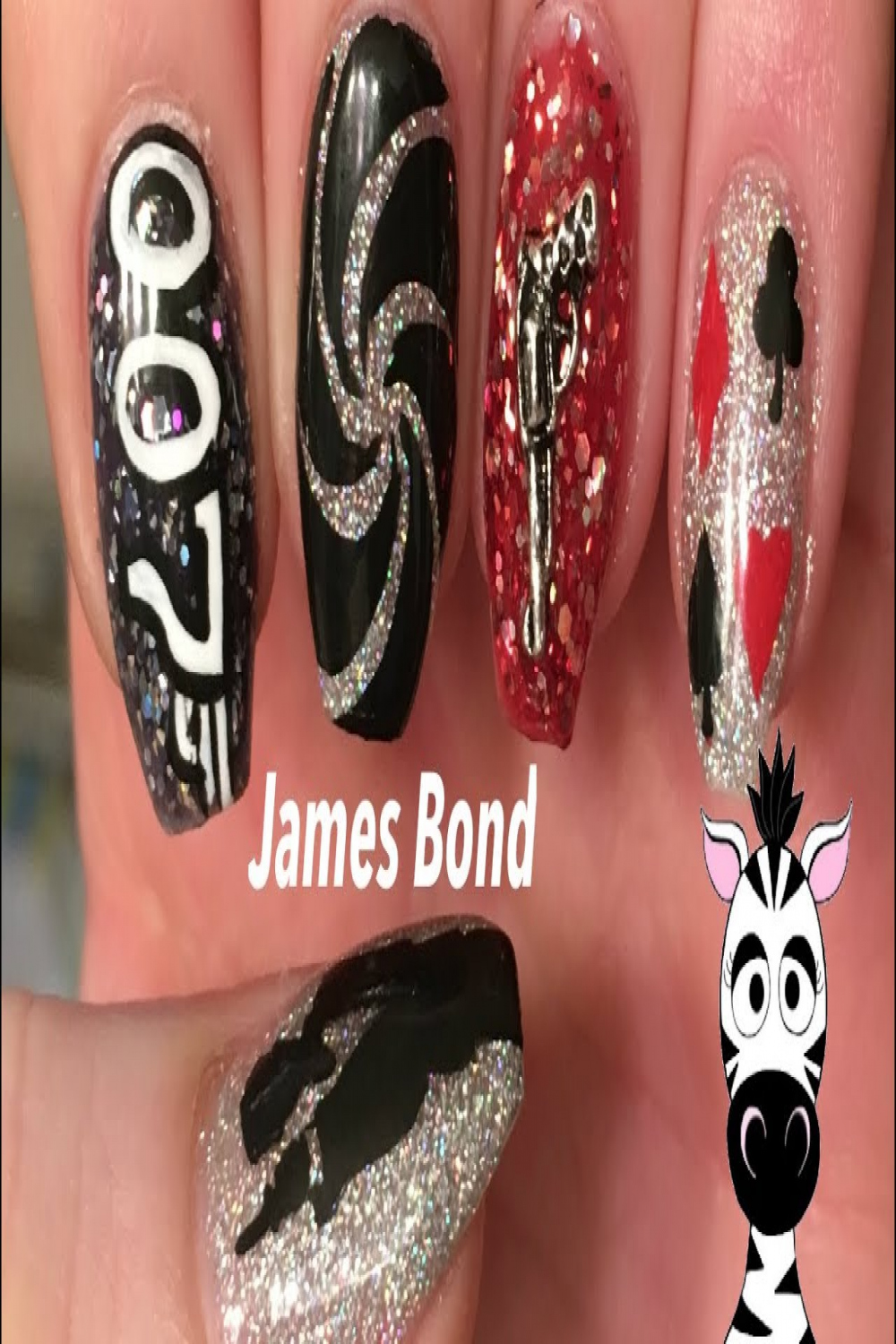 James Bond Nail Art Tutorial  AZURE BEAUTY Official Store AliExpress