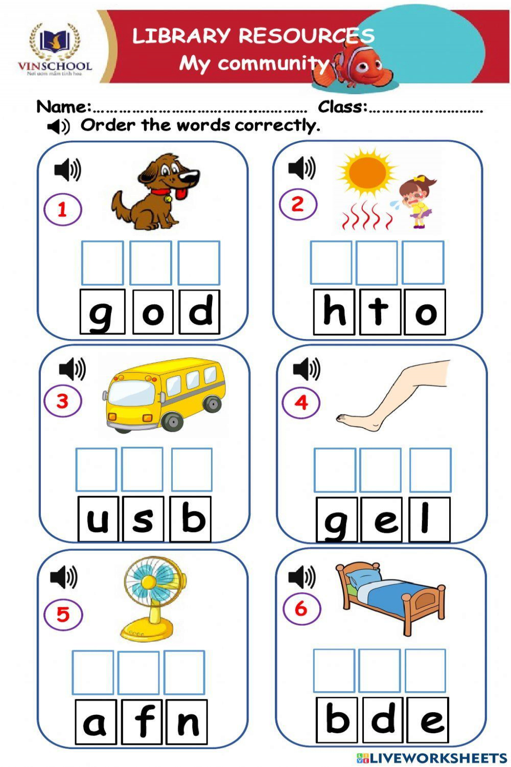 Jolly Phonics Group  Order worksheet  Live Worksheets