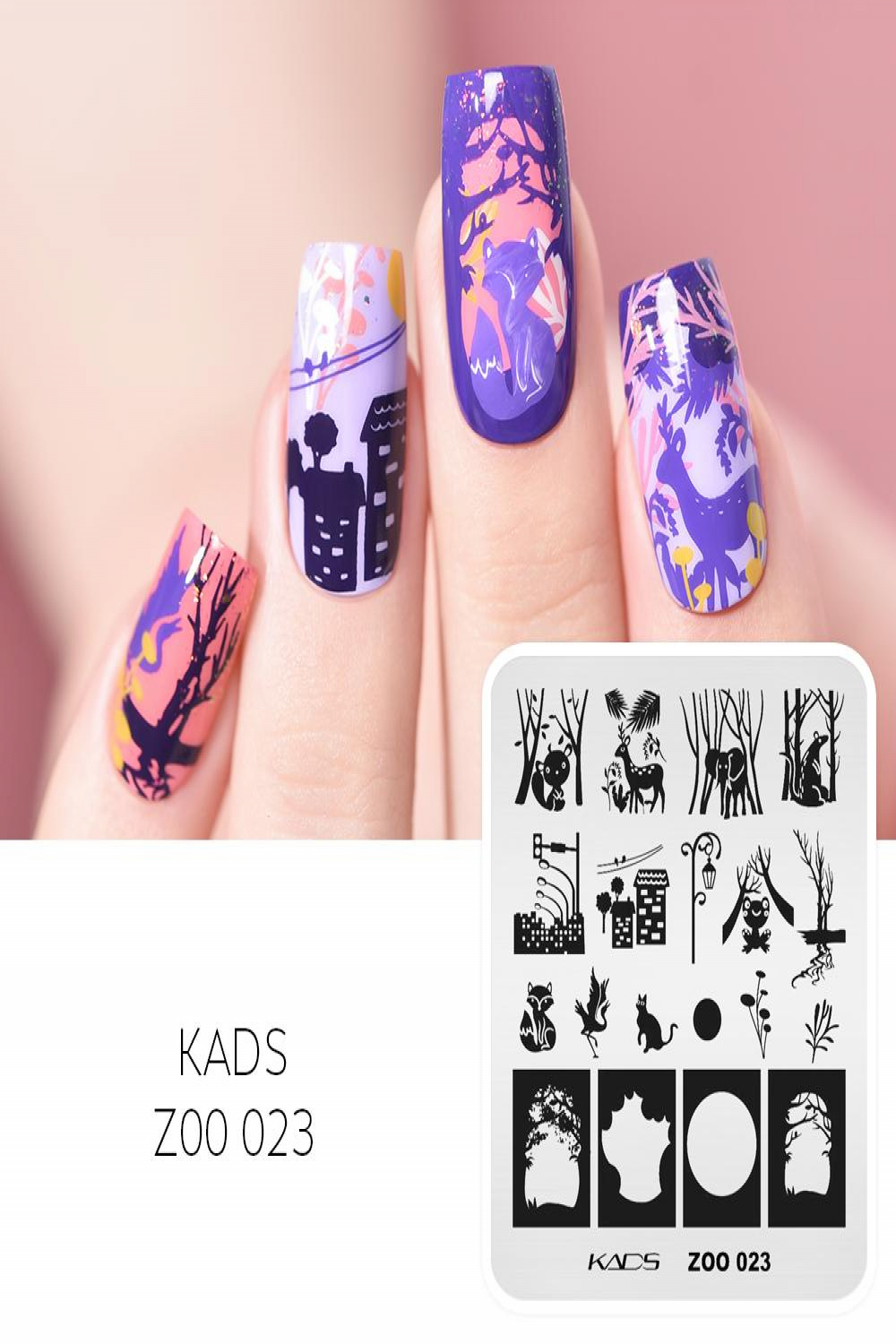 KADS Nail Stamping Plate Zoo  Shadow Imaginative French Nail Design  Stamp Template Printing Manicure Stencil – zu niedrigen Preisen im  Onlineshop