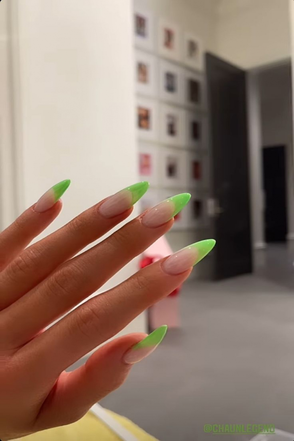 kyliejenner on instagram  Kylie nails, Green acrylic nails, Neon