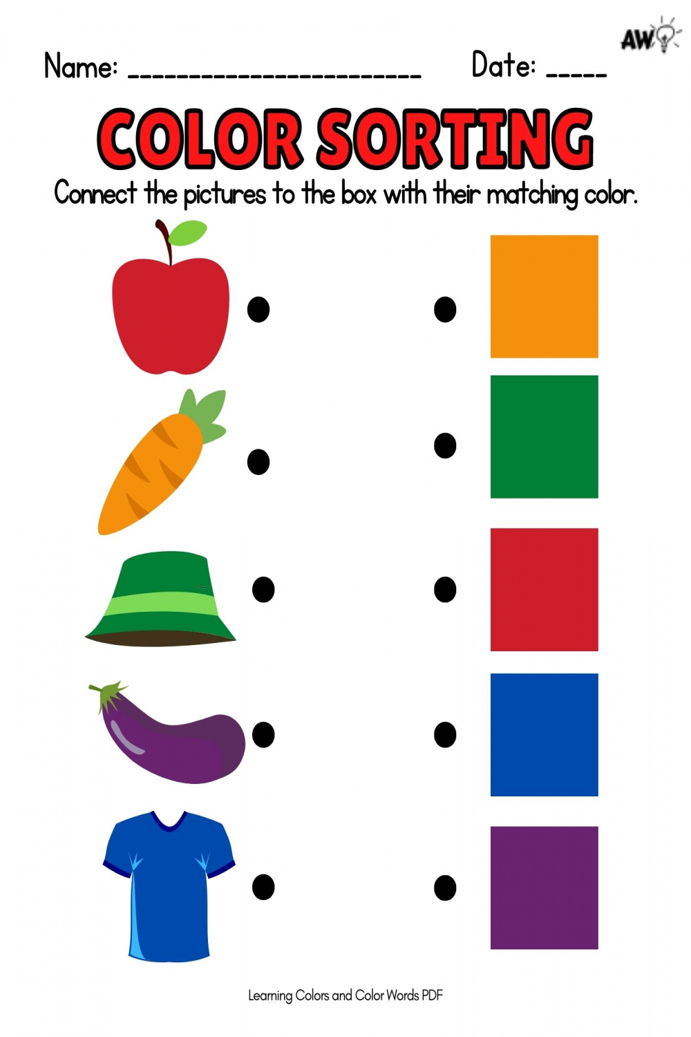 Matching Colors Worksheets - Pre-k - Academy Worksheets