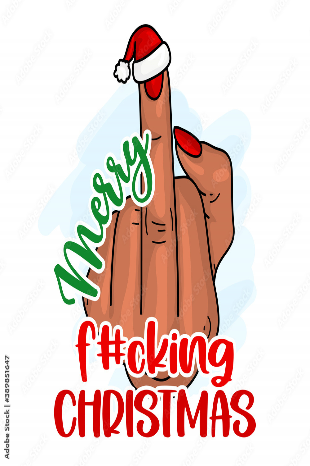 Merry Fucking Christmas - Beautiful girl hand with red nail polish