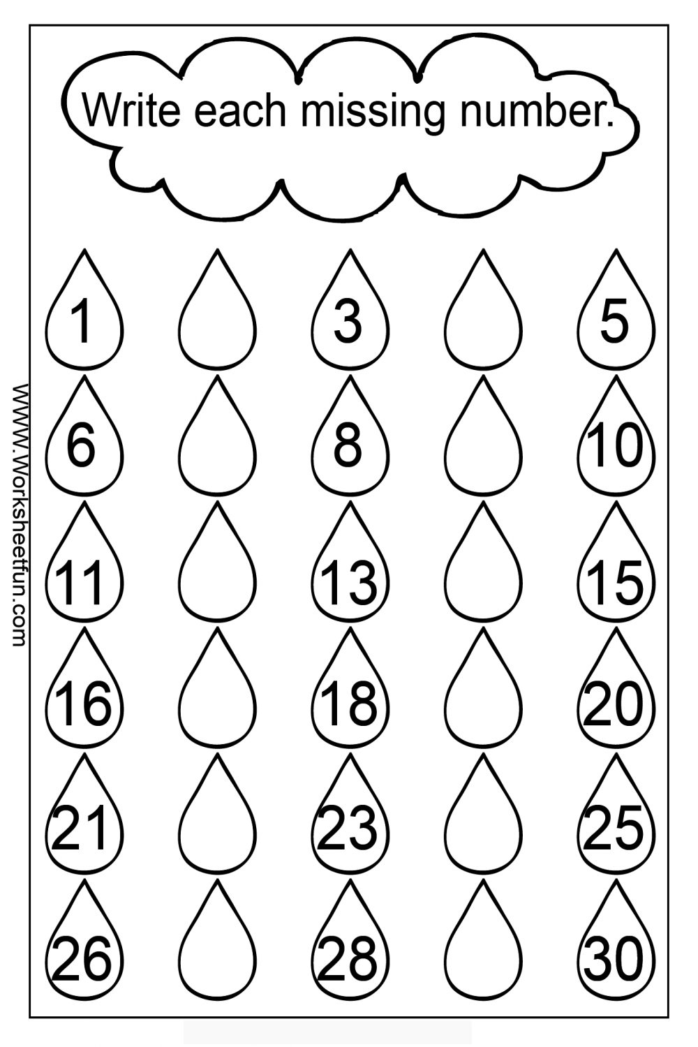 Missing Numbers – - – Three Worksheets  Kindergarten