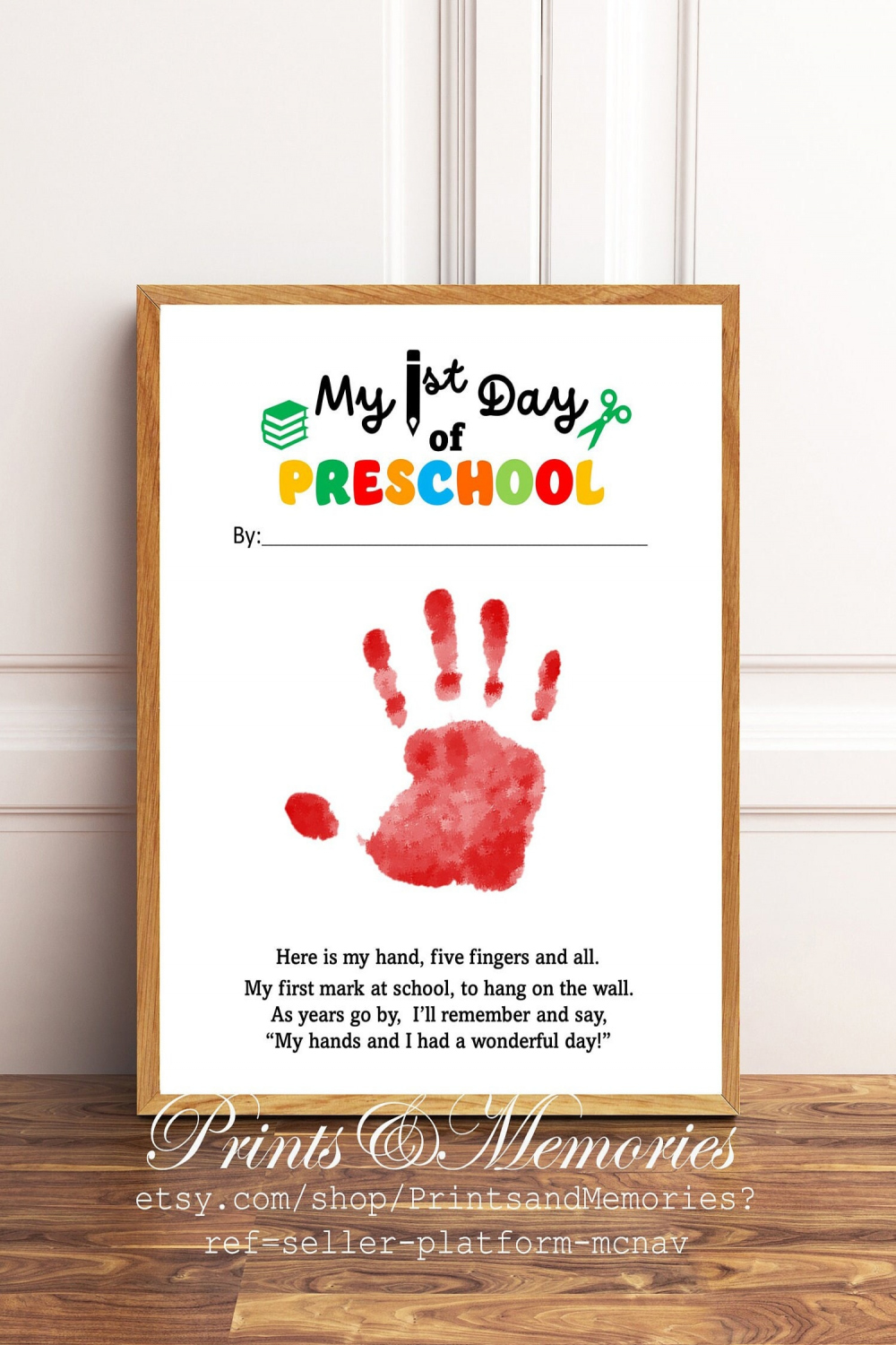 My First Day of Preschool Gedicht Handdruck Kunst Erster - Etsy