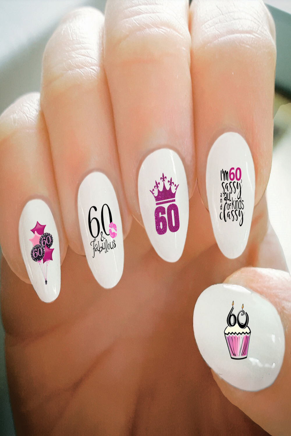 Nail Decals th Birthday Nail Decals Happy Birthday Sixty - Etsy