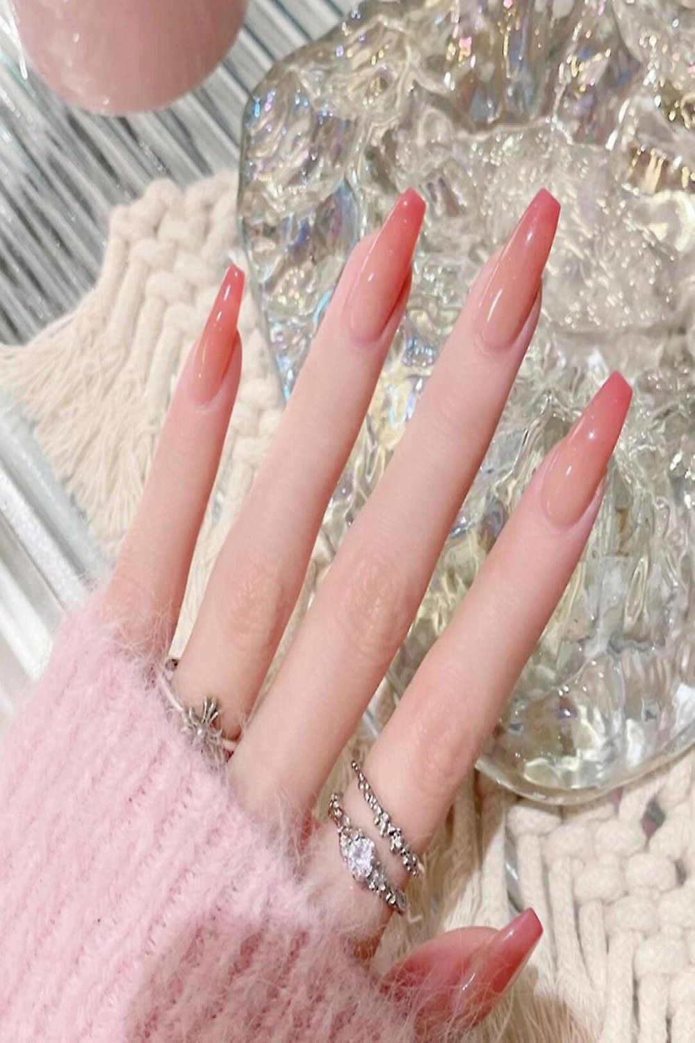 New Full Cover Long Coffin Nail Tips Fashion Japanese Style Matte False  Nails Light Purple Solid Color Fake Nails With Glue