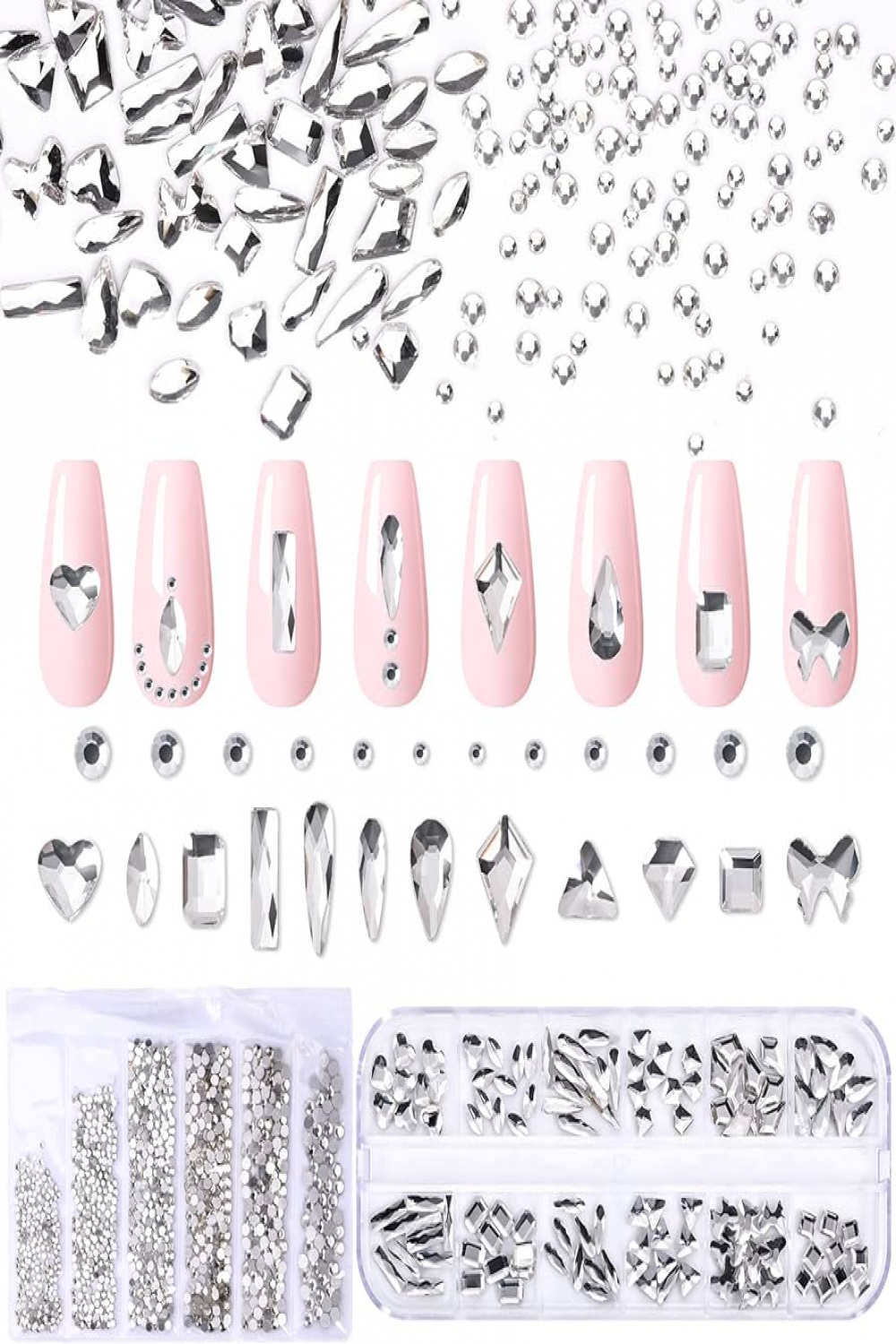 NICOLE DIARY Rhinestones Nail Design Nail Art Rhinestones Nail Art  Rhinestones Nail Art Rhinestones Nails Rhinestone Set