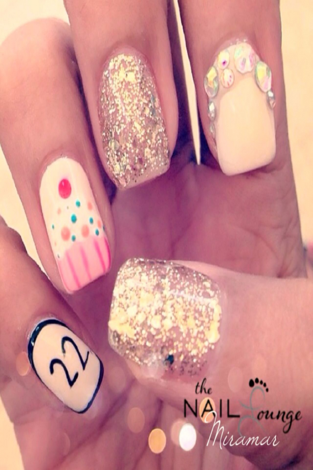 Pin by The Nail Lounge on Nail Art  Birthday nail art, Get nails