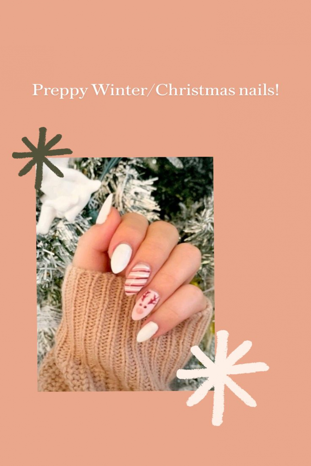 Preppy Winter/Christmas nails!  Christmas nails, Winter christmas