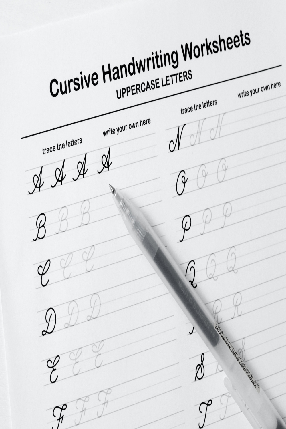 Printable Cursive Worksheets Pages letters and Words for Middle