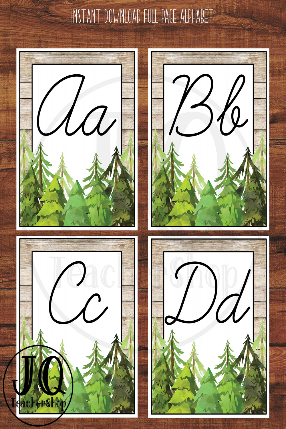 Printable Full Page Alphabet Classroom Decor Woodland Theme - Etsy