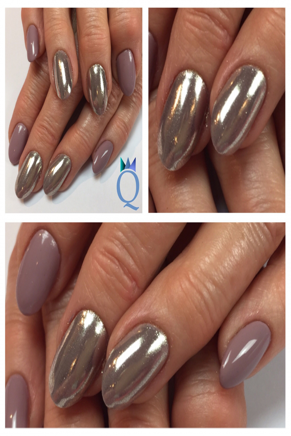 roundnails #gelnails #nails #taupenails #chrome #rundenägel